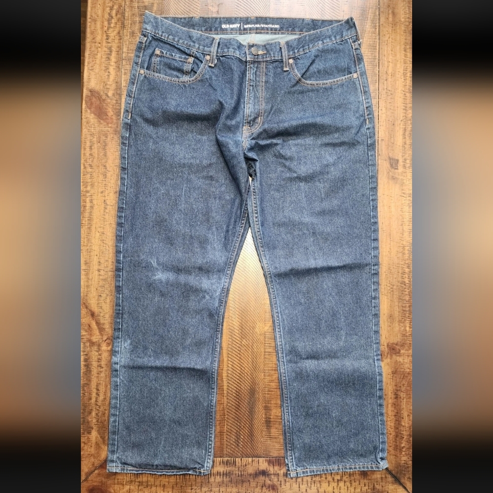 Old Navy Men's Famous Jeans Regular Standard Washed,Dark Blue,Size 38x30 NEW